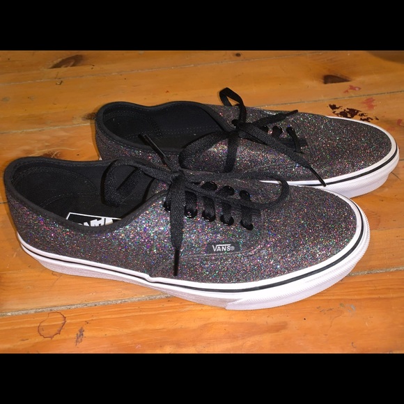 vans glitter authentic black
